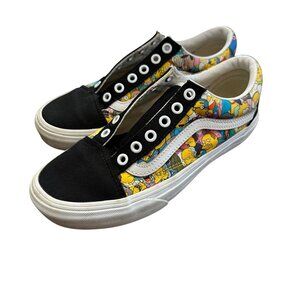 The Simpsons Vans 4.5/6 Customs Old Skool Sneakers Shoes Springfield No Laces